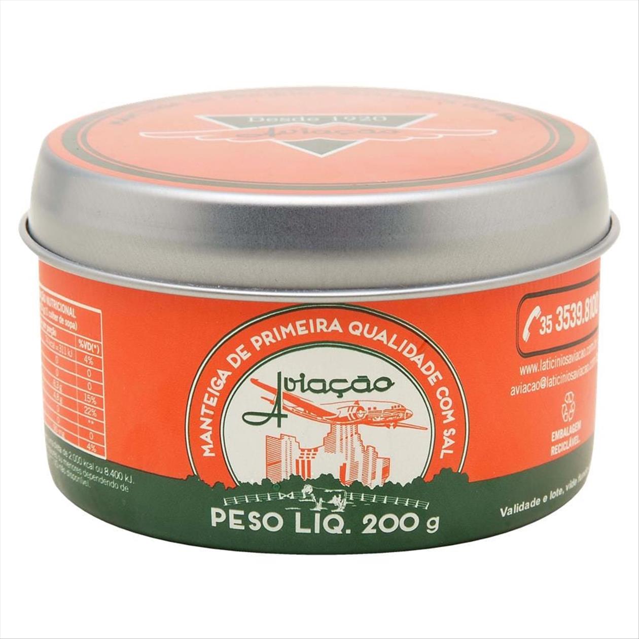 Manteiga Com Sal Aviação Lata 200g