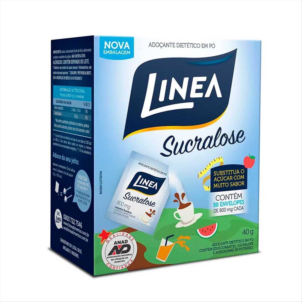 Adoçante em Pó Linea Caixa com 50 Sachês 40g