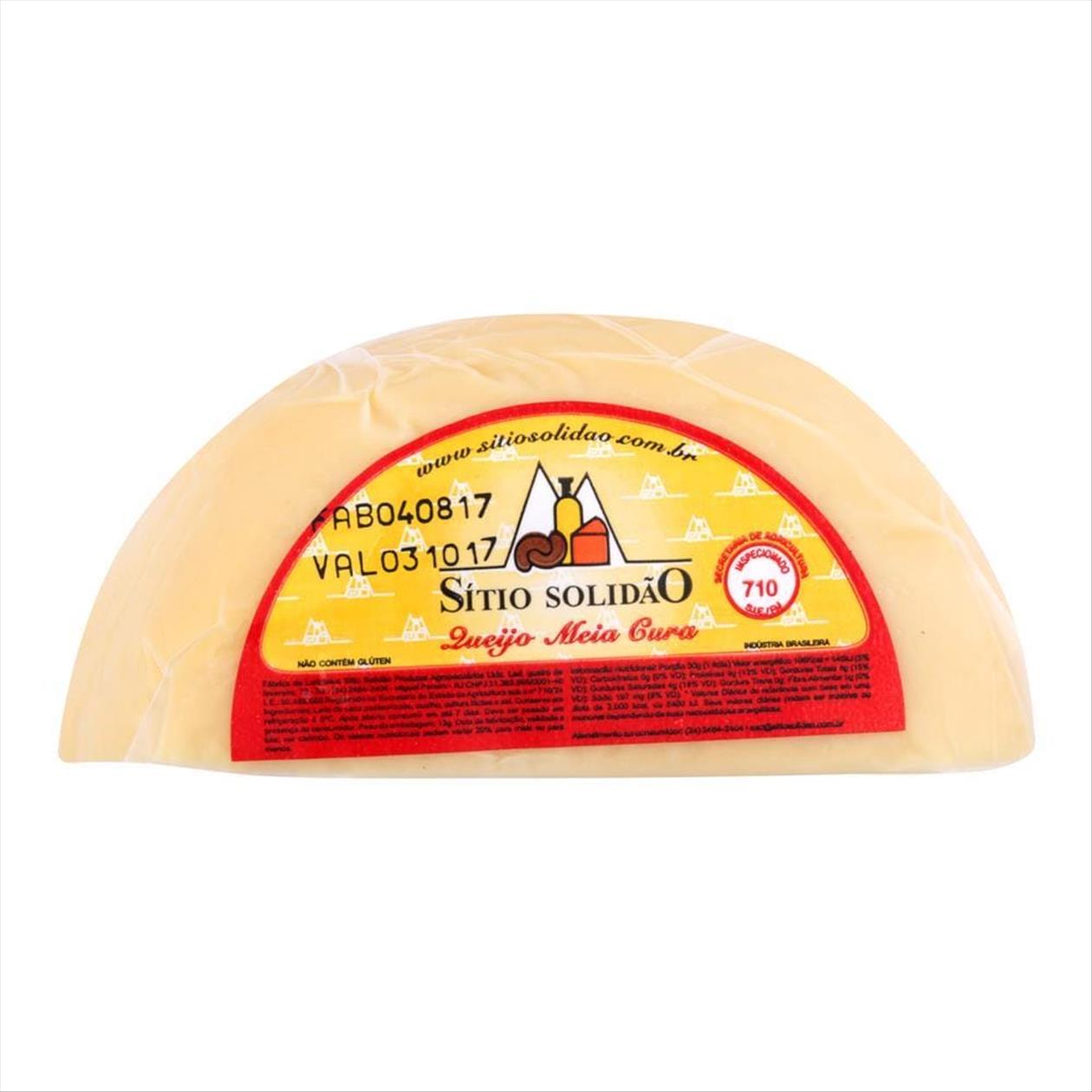 Queijo Meia Cura Sítio Solidão Fracionado 350g