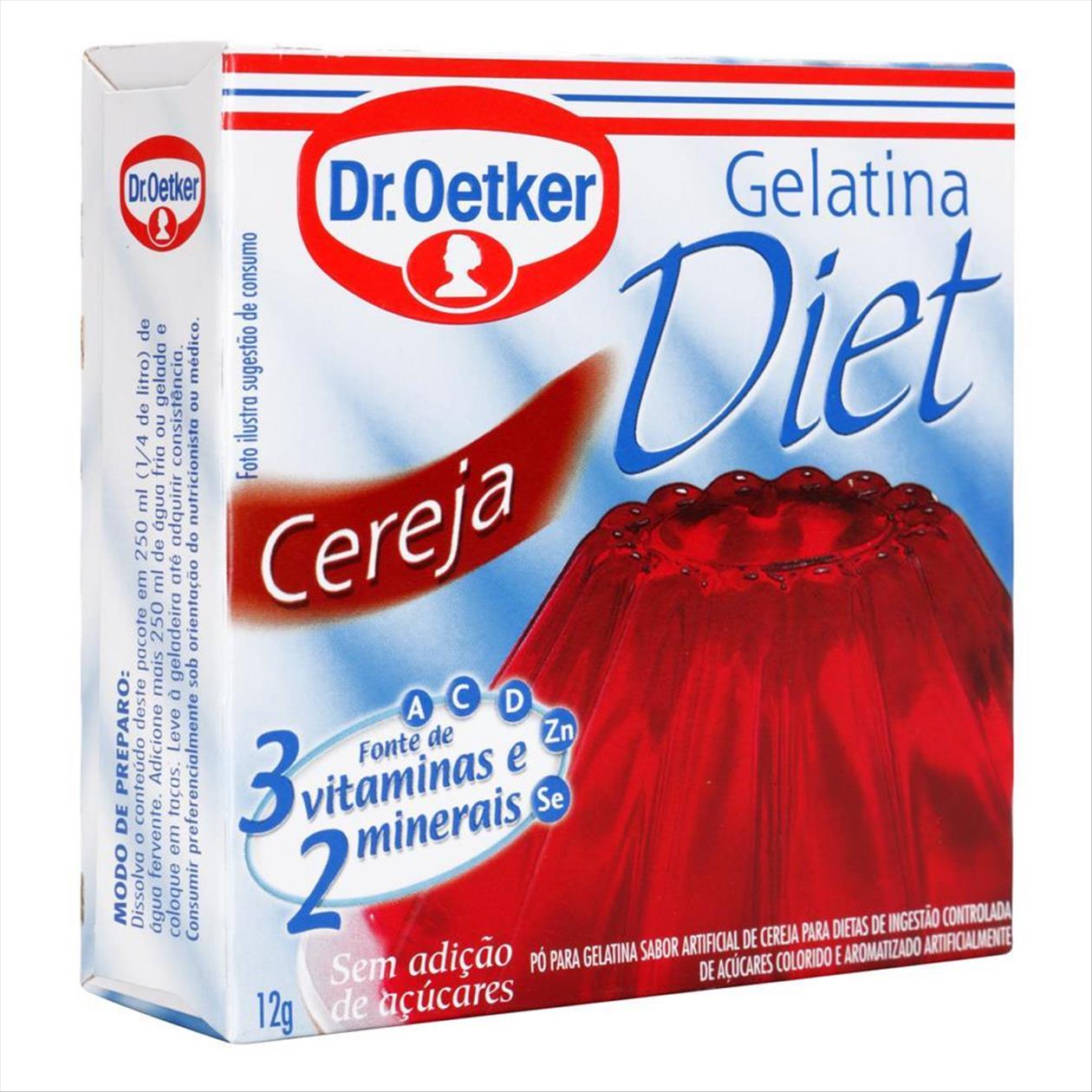Gelatina Em Pó Diet Dr. Oetker Cereja Caixa 12g