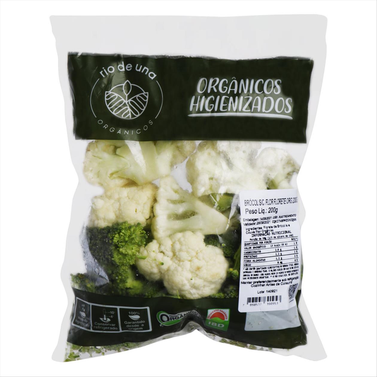 Brócolis e Couve Flor Florete Orgânicos Higienizados 200g