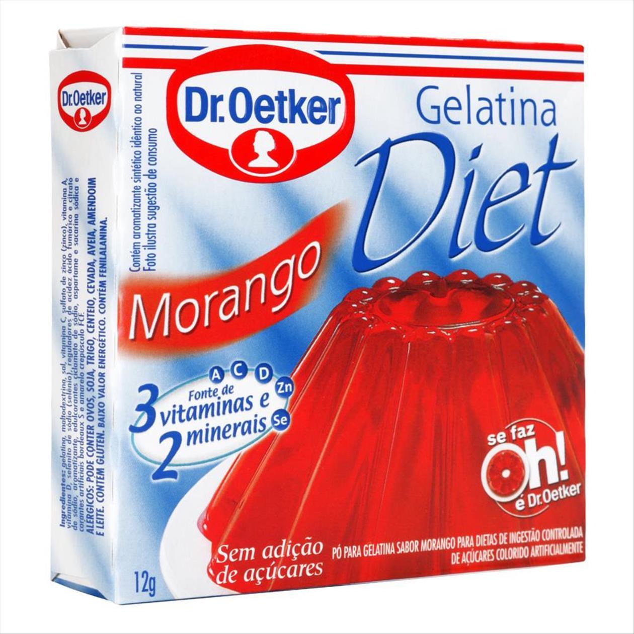 Gelatina Em Pó Diet Dr. Oetker Morango Caixa 12g