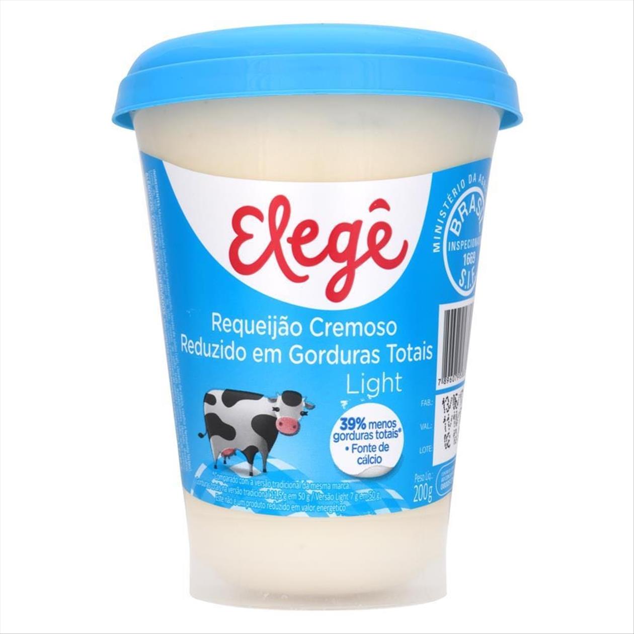 Requeijão Cremoso Light Elegê Copo 200g