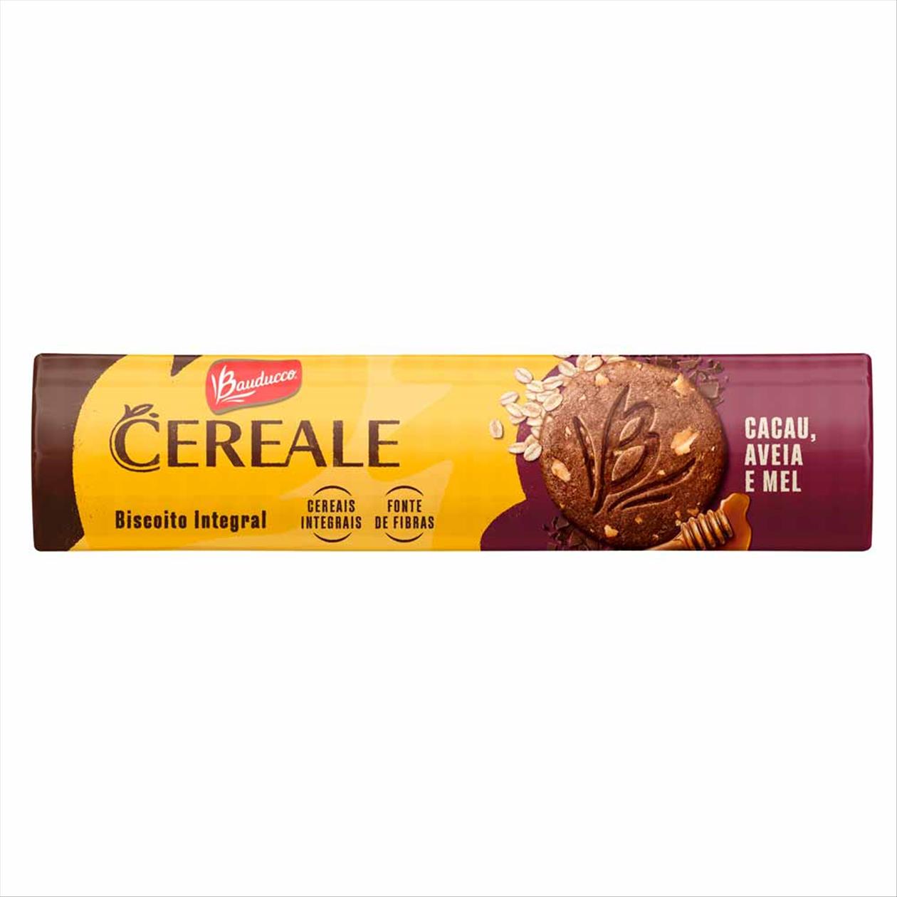 Biscoito Integral Bauducco Cereale Cacau, Aveia e Mel  170 g