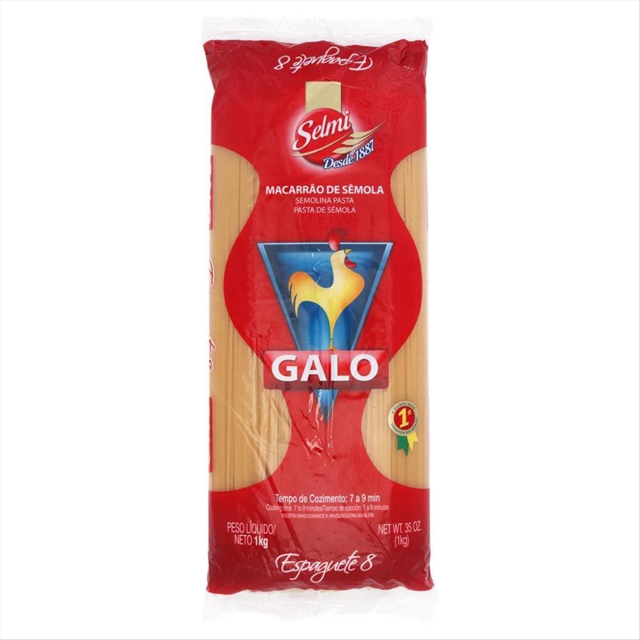 Massa De Sêmola Espaguete 8 Selmi Galo 1kg