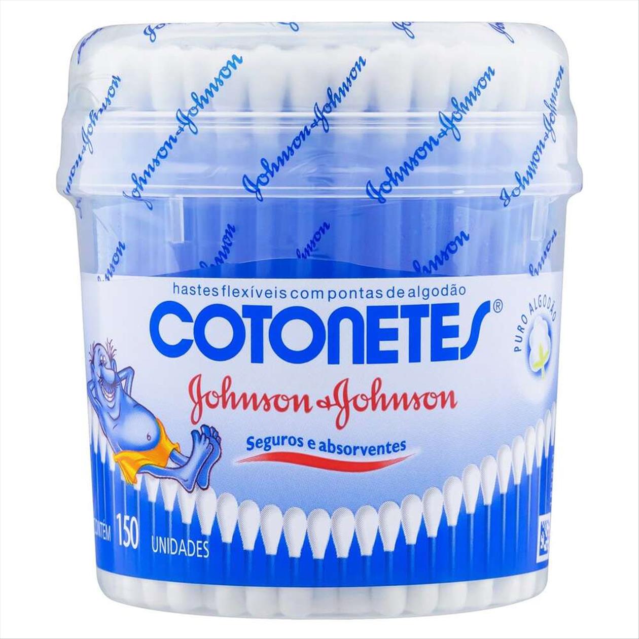 Hastes Flexíveis Johnson & Johnson Cotonetes Pote 150 Unidades