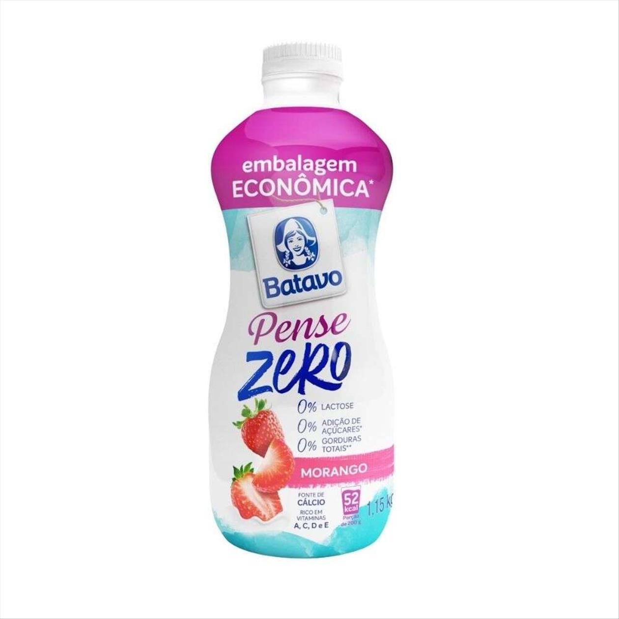 Iogurte Pense Zero Batavo Morango 1,15g