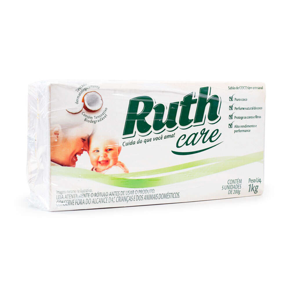 Sabão de Coco em Barra Ruth Care 5 Unidades 900g