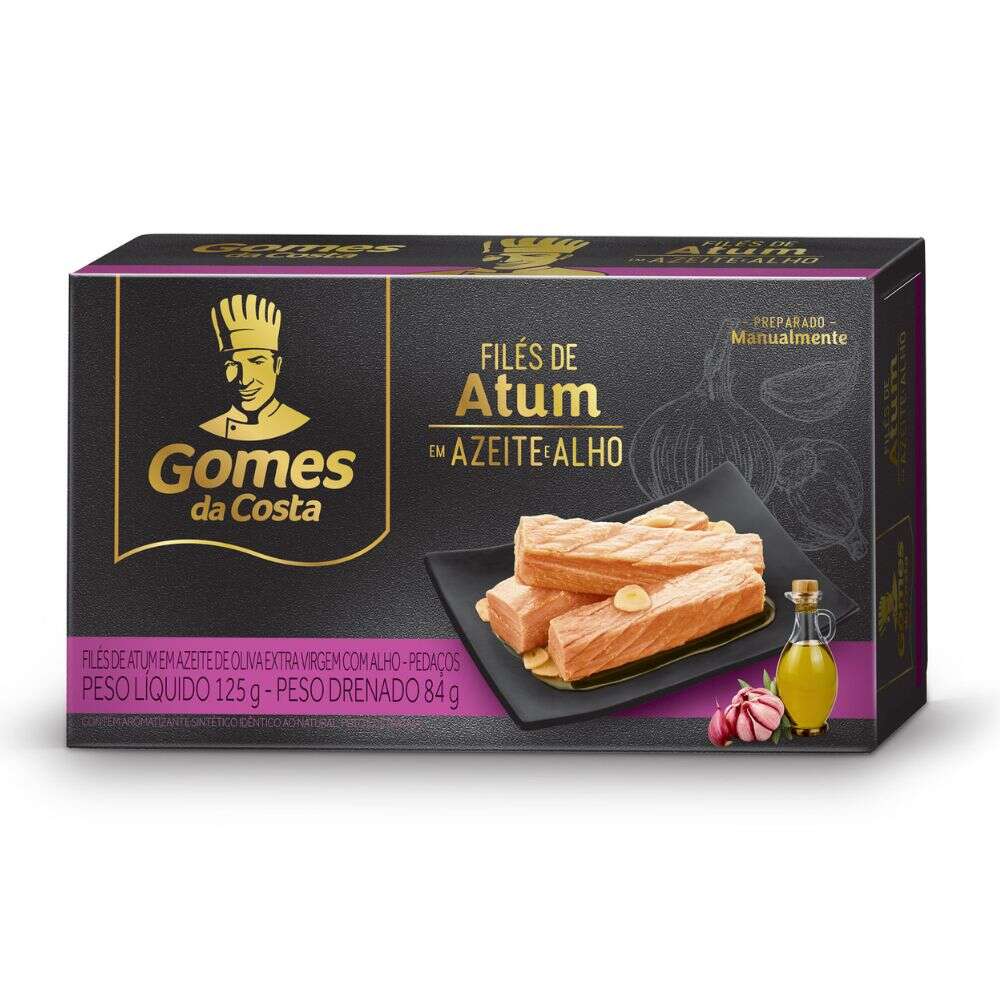 Atum Em Filés Em Azeite De Oliva E Alho Gomes Da Costa Caixa 125g