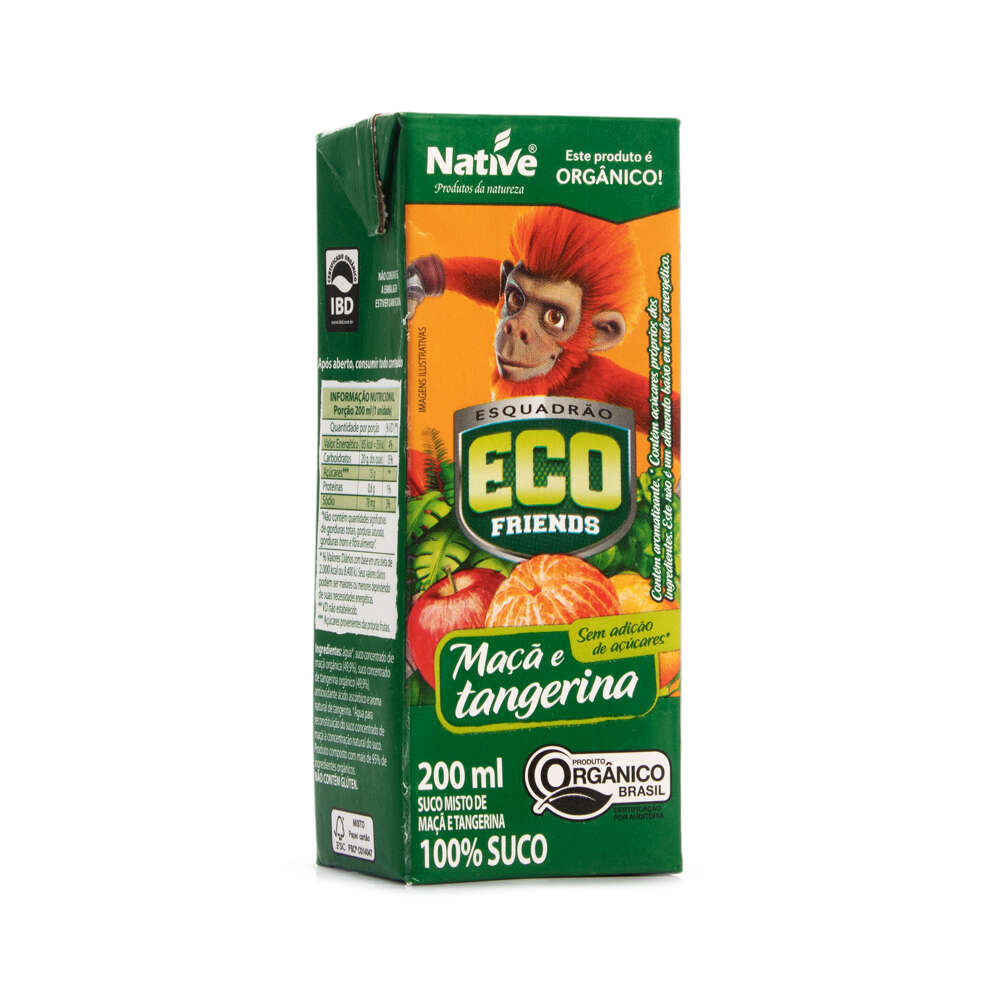 Suco Orgânico Maçã e Tangerina Esquadrão ECO Friends Native 200ml