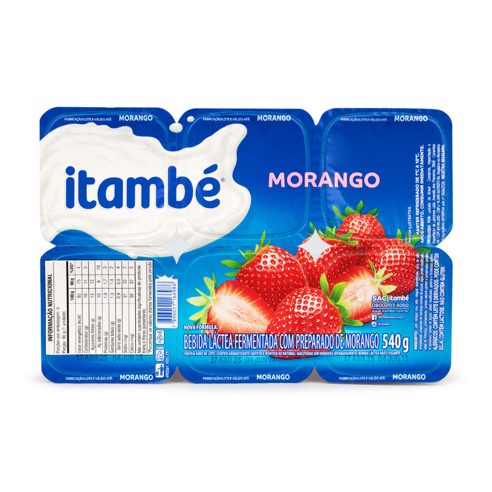 Bebida Láctea Itambé Morango 540g