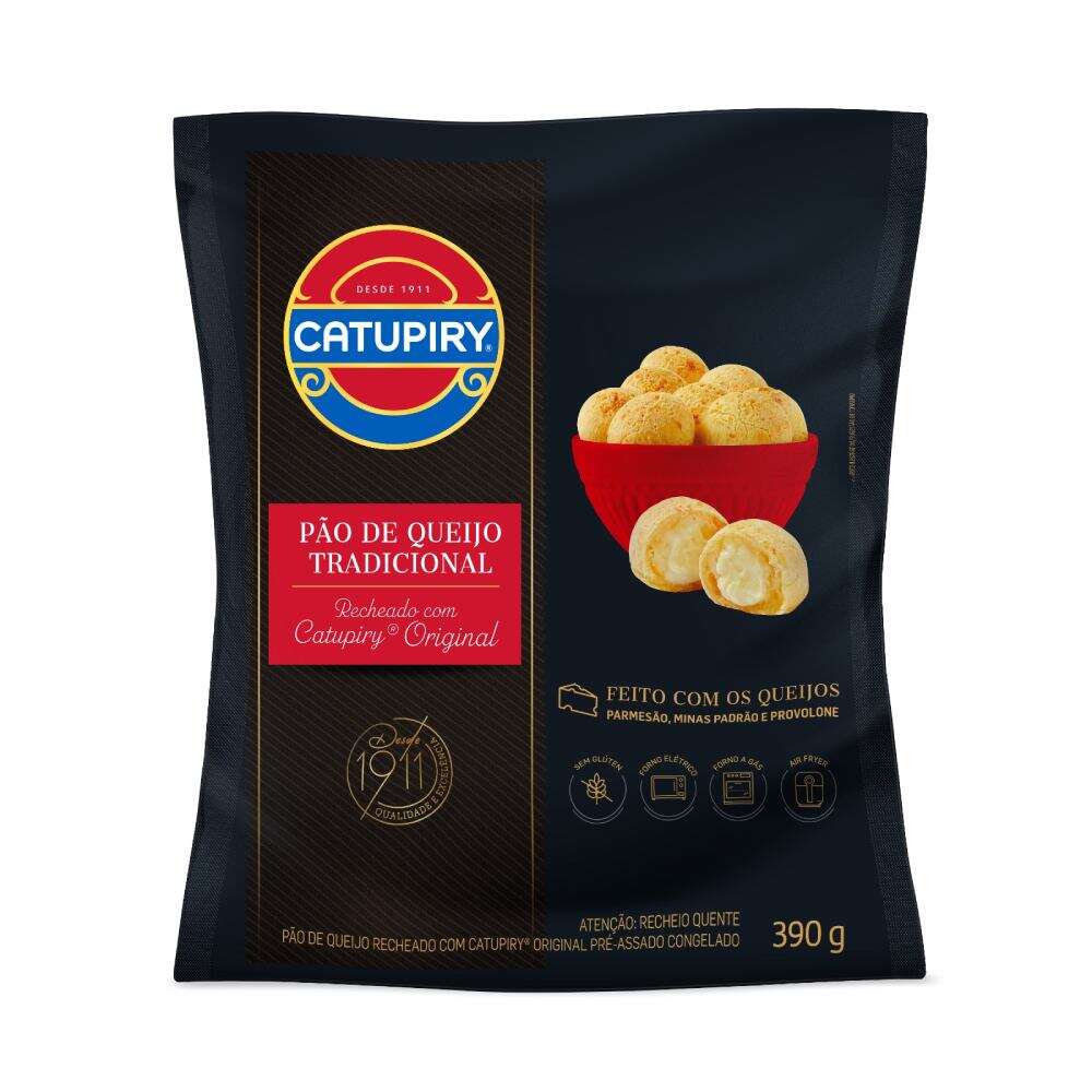 Pão De Queijo Catupiry Tradicional Recheado Com Catupiry 390g