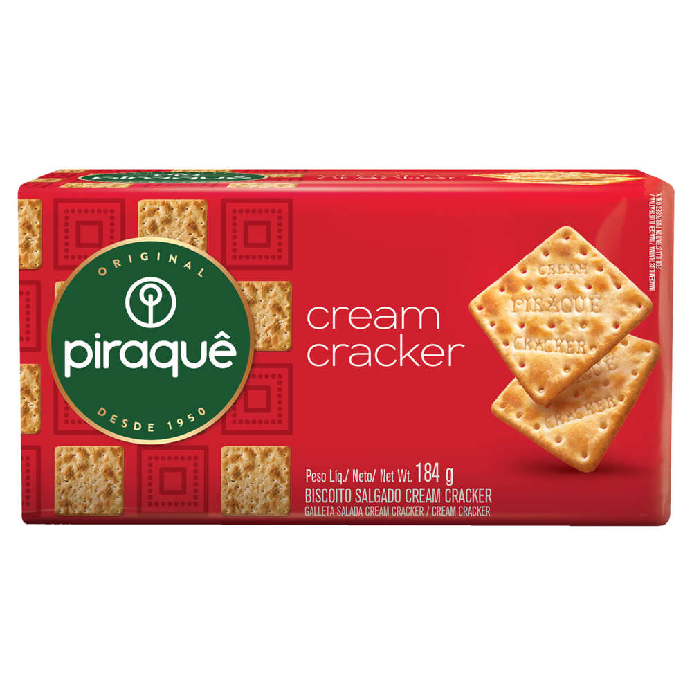 Biscoito Cream Cracker Piraquê Pacote 184g