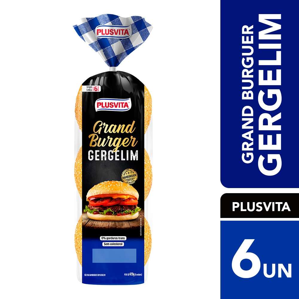 Pão de Hambúrguer Grand Burger Plusvita 420g