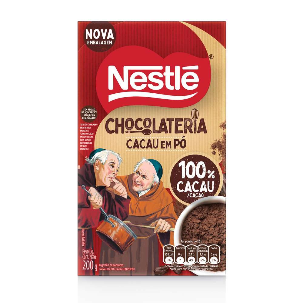 Cacau Em Pó Nestlé Dois Frades 100% Cacau Caixa 200g