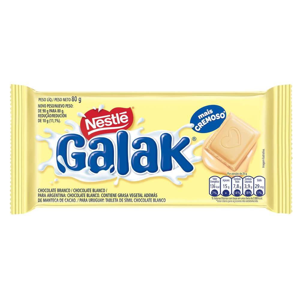 Chocolate Branco Galak Pacote 80g