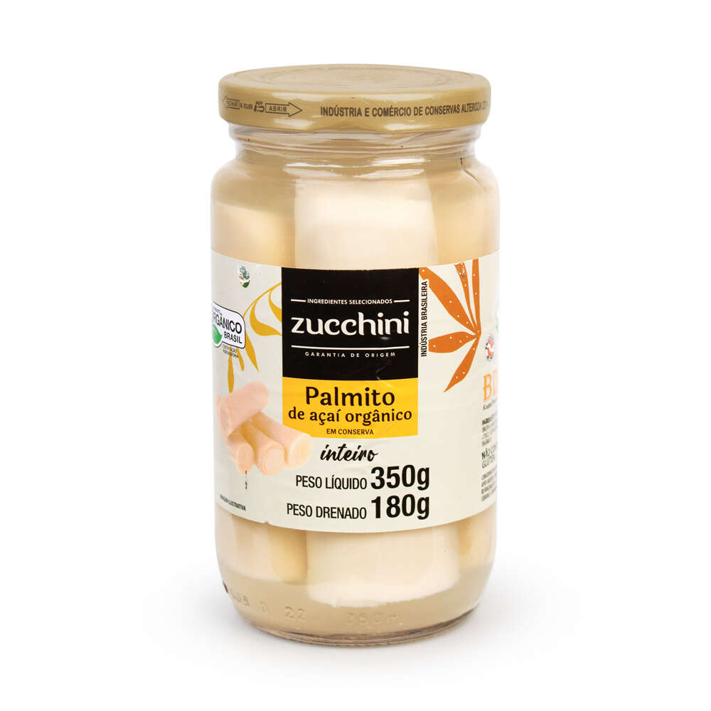 Palmito em Conserva Orgânico Inteiro Zucchini 180g
