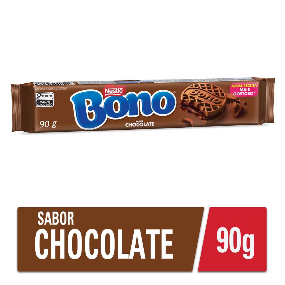 Biscoito Recheio Chocolate Bono Pacote 90g