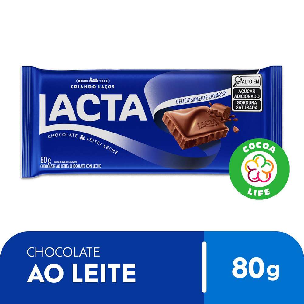 Chocolate ao Leite Lacta Pacote 80g