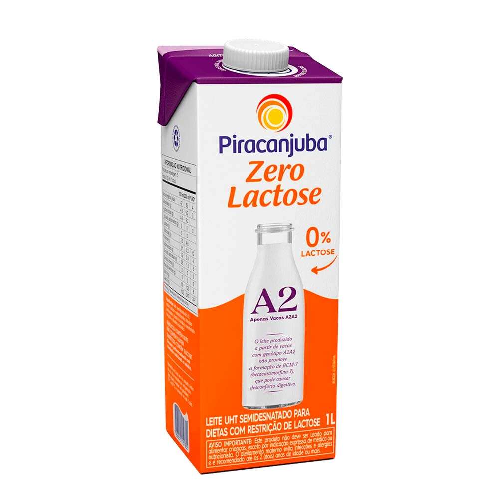 Leite Zero Lactose Semidesnatado Piracanjuba A2 1L