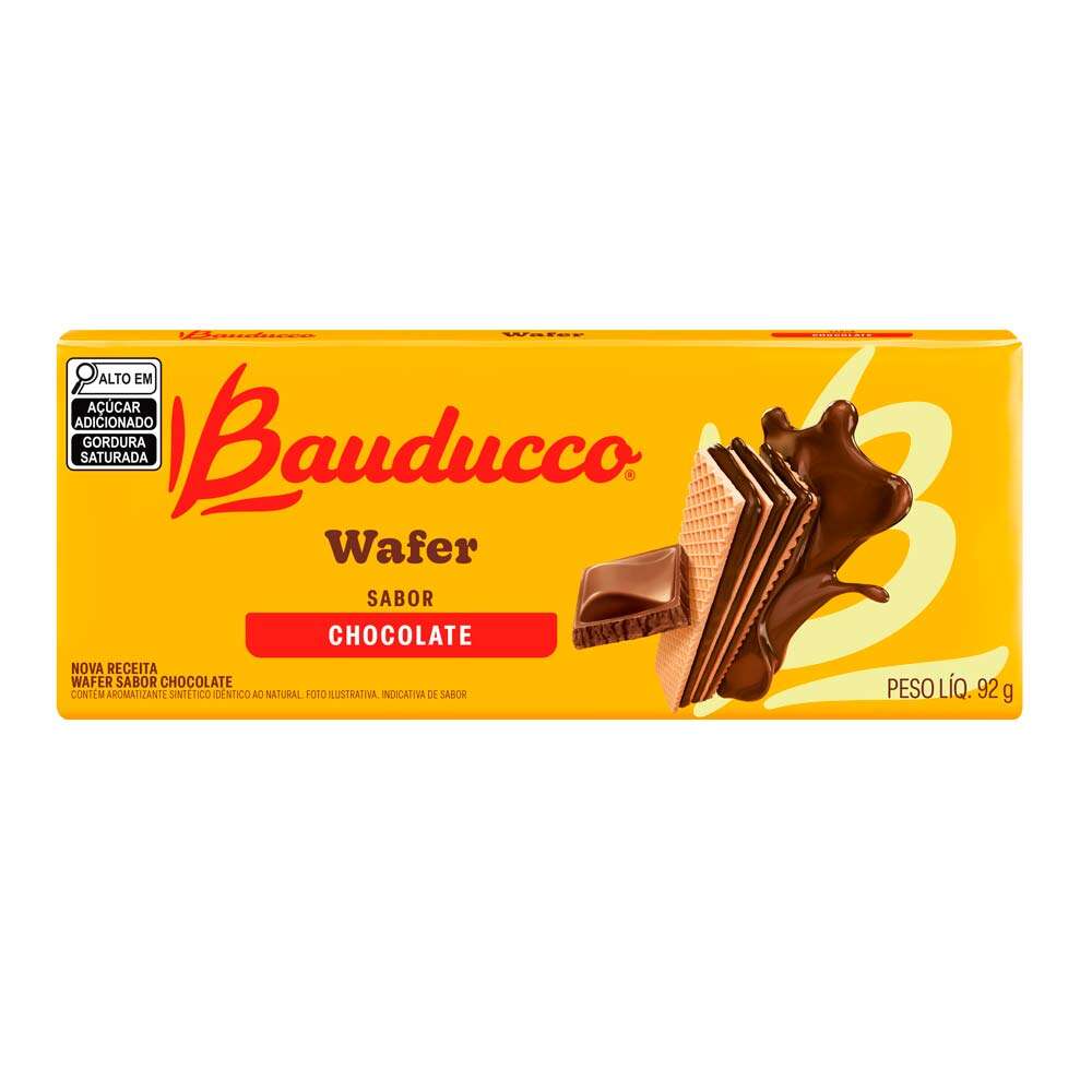 Biscoito Wafer Recheio Chocolate Bauducco 92g