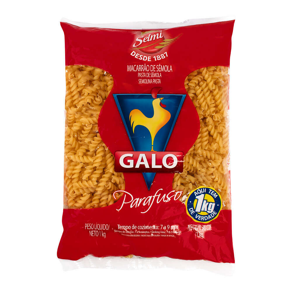 Massa De Sêmola Parafuso Selmi Galo 1kg