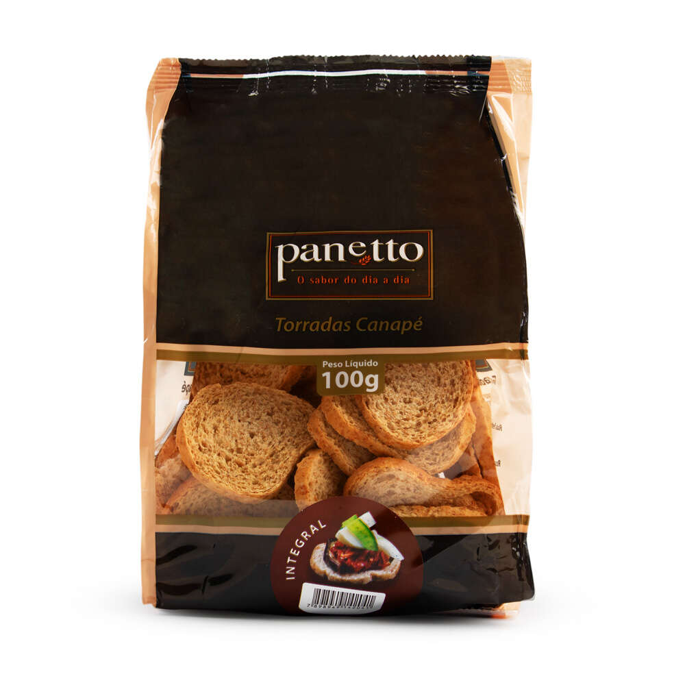 Torrada Para Canapé Panetto Integral Pacote 100g