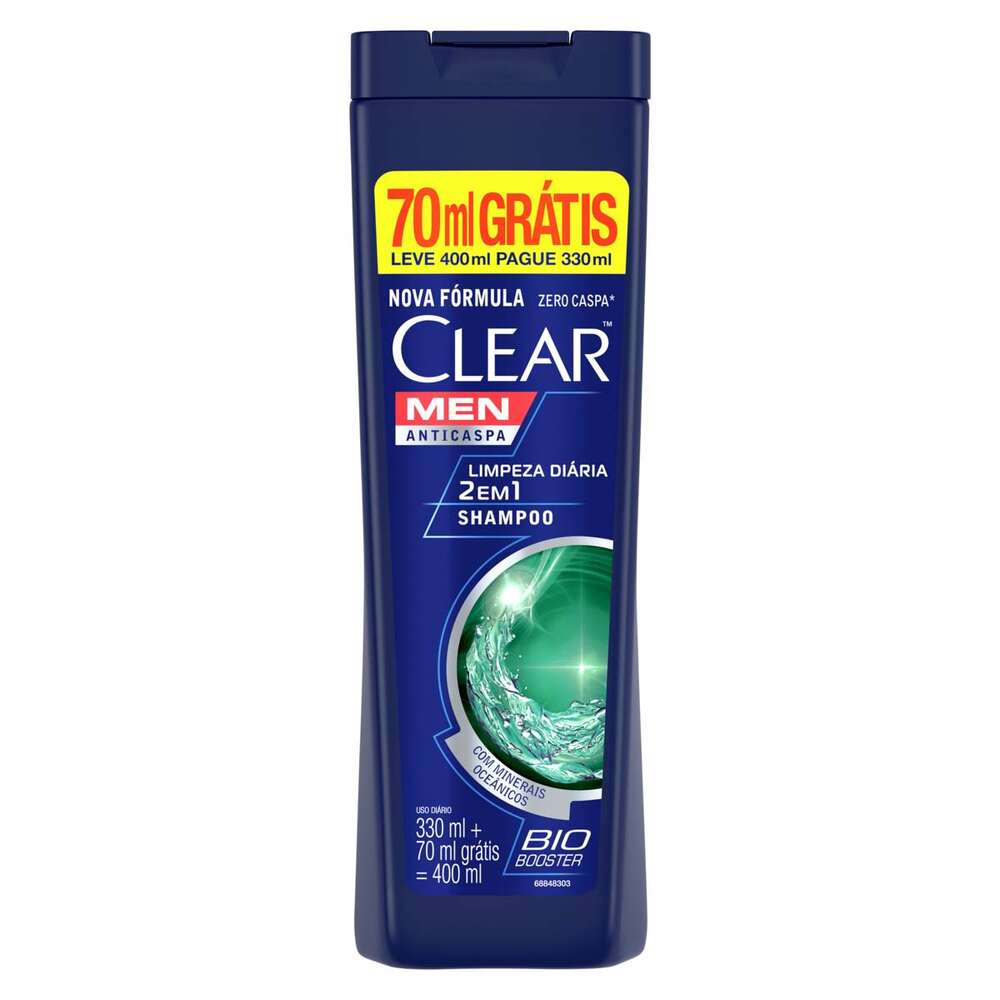 Shampoo Clear Anticaspa Limpeza Diária 400ml Leve Mais Pague Menos