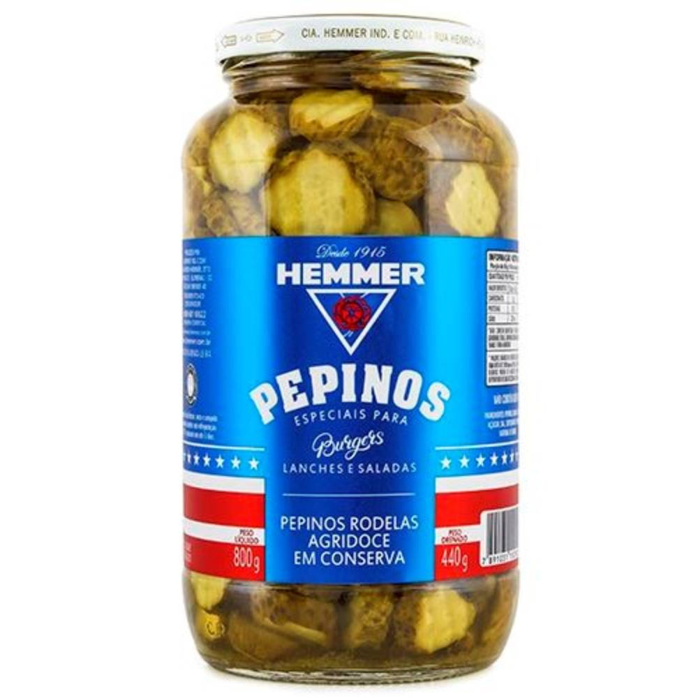 Pepino em Rodelas em Conserva Hemmer Burgers Vidro 440g