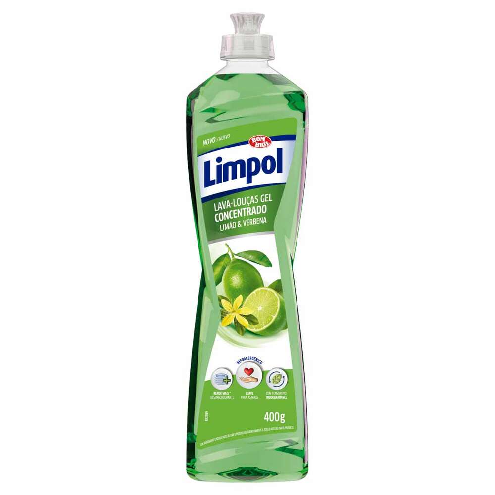 Detergente para Louças Gel Concentrado Limpol Limão e Verbena 400g