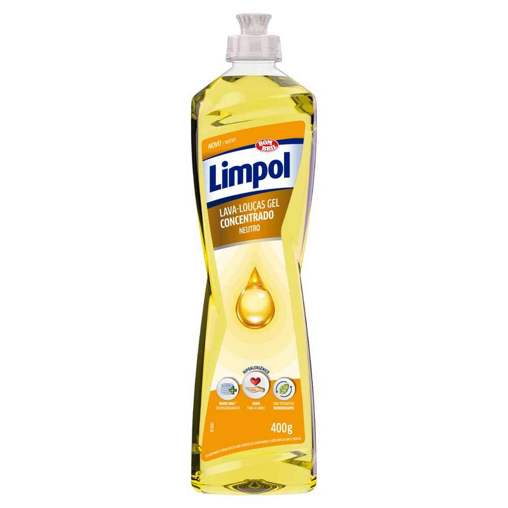 Detergente para Louças Gel Concentrado Limpol Neutro 400g