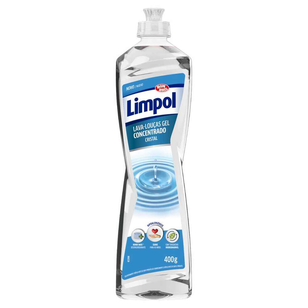 Detergente para Louças Gel Concentrado Limpol Cristal 400g