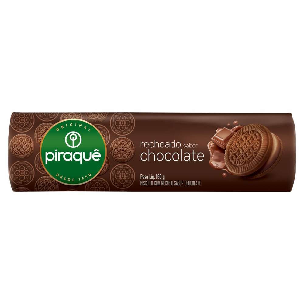 Biscoito Piraquê Recheado de Chocolate 160g