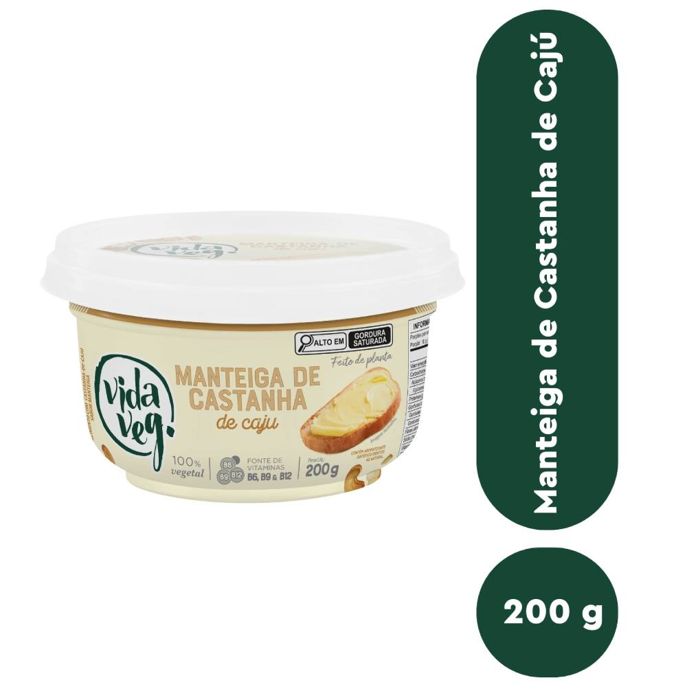 Manteiga de Castanha de Caju Vegana Vida Veg 170g