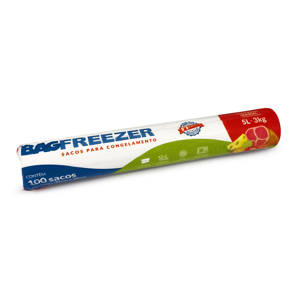 Saco Bag Freezer Rolo com 100 Unidades 30x40cm