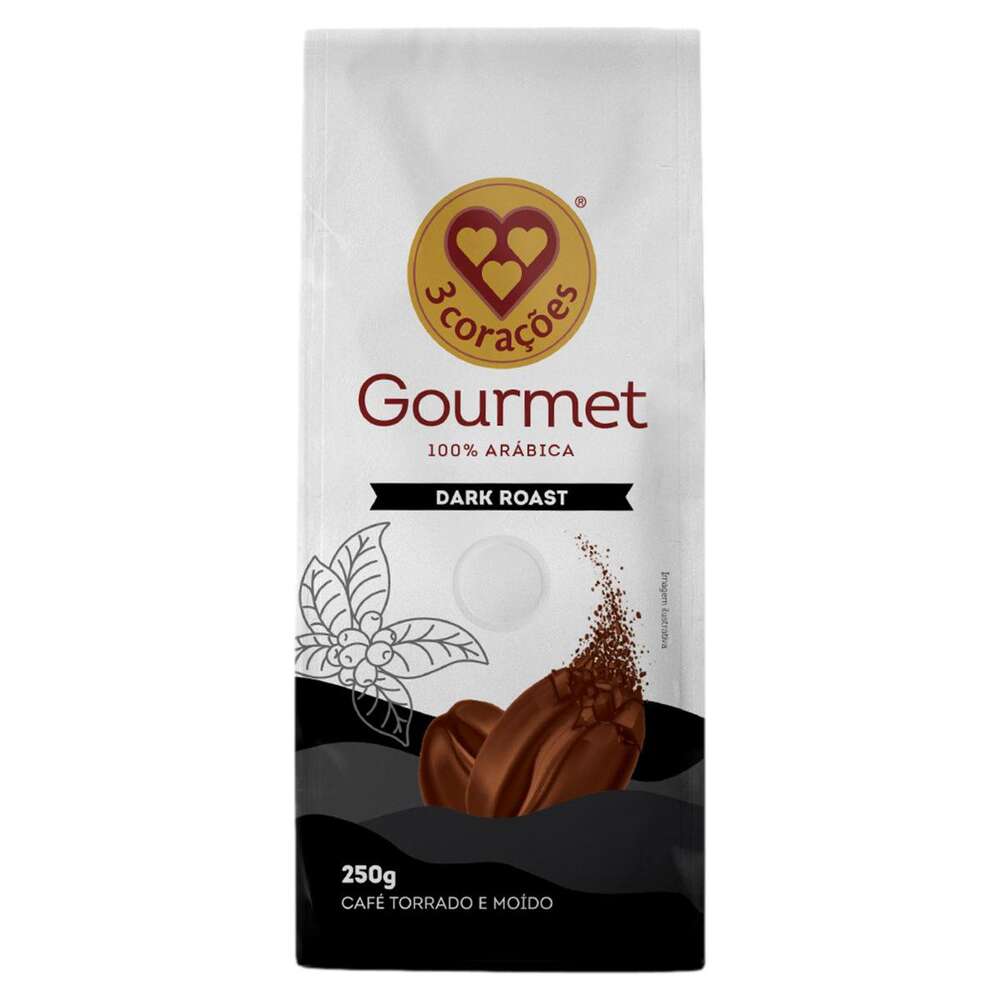Café Moído Dark Roast Gourmet 3 Corações 250g