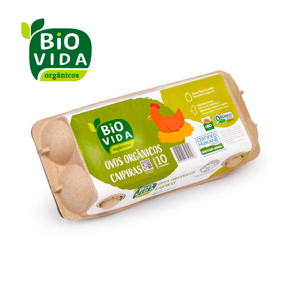 Ovos Vermelhos Orgânicos Bio Vida Com 10 Unidades
