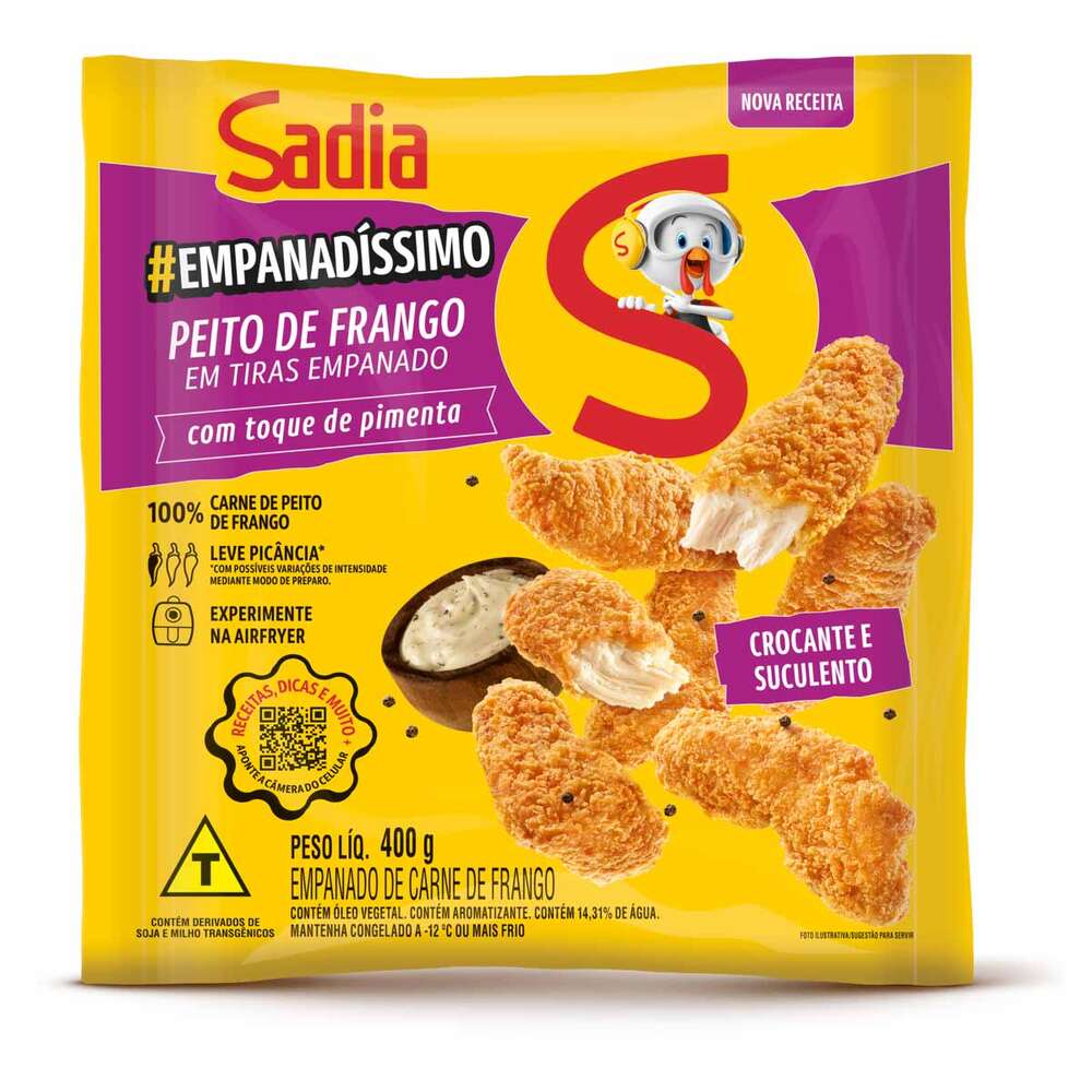 Empanado de Frango em Tiras com Toque de Pimenta Sadia Empanadíssimo 400g