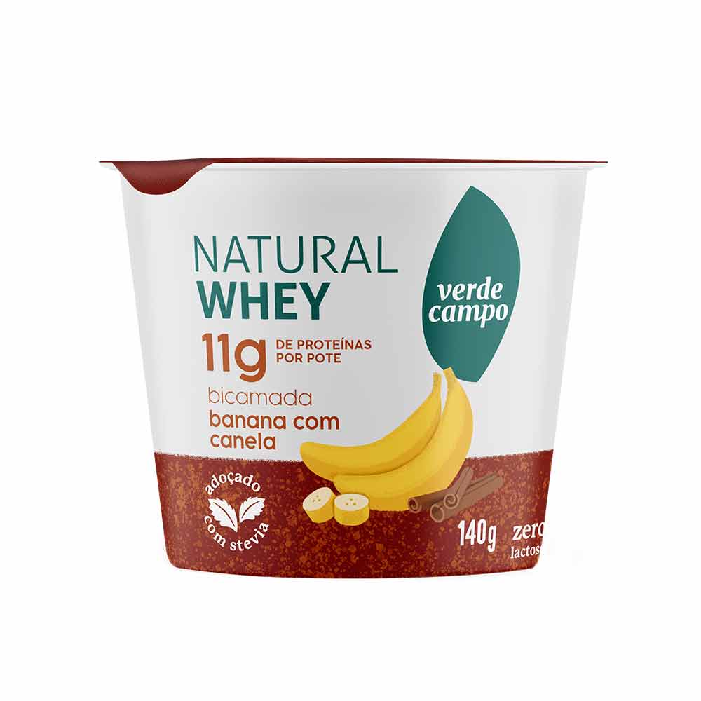Iogurte Proteico Banana e Canela Verde Campo Natural Whey 11g 140g