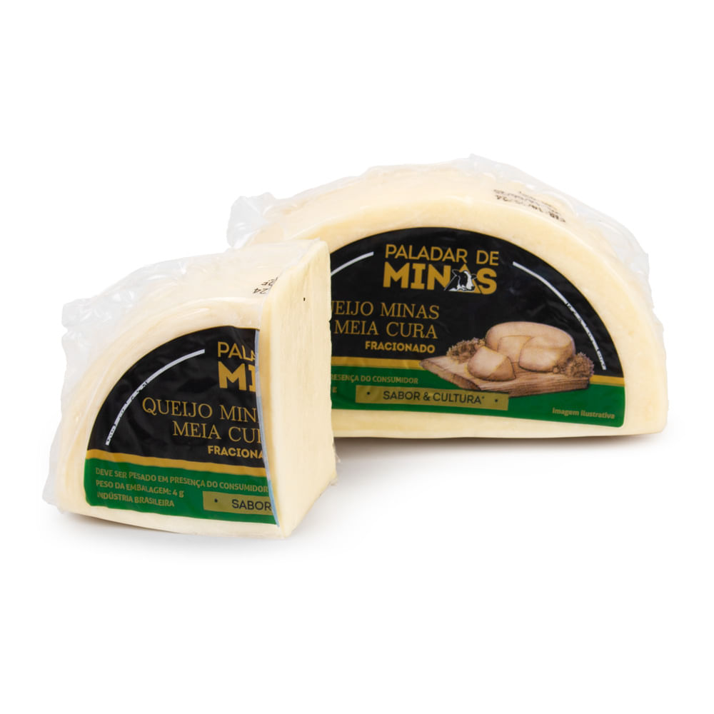 Queijo Minas Meia Cura Fracionado Paladar De Minas 350g