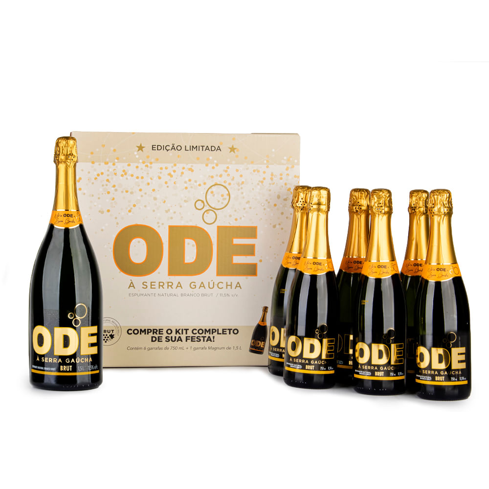 Espumante Ode Brut 6 Garrafas de 750ml + 1 Garrafa Magnum 1,5L