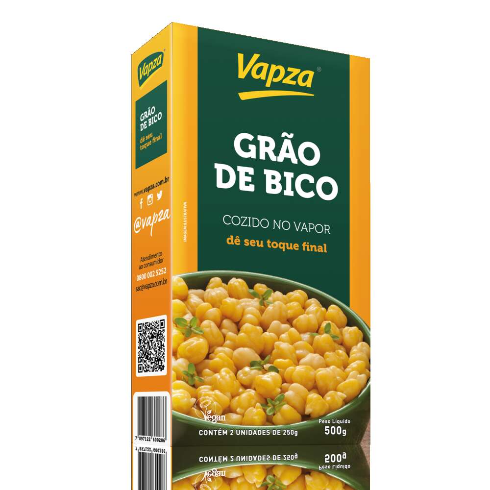 Grão de Bico Cozido no Vapor Vapza 500g