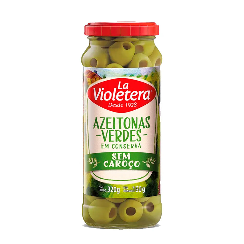 Azeitona Verde Sem Caroço La Violetera 160g