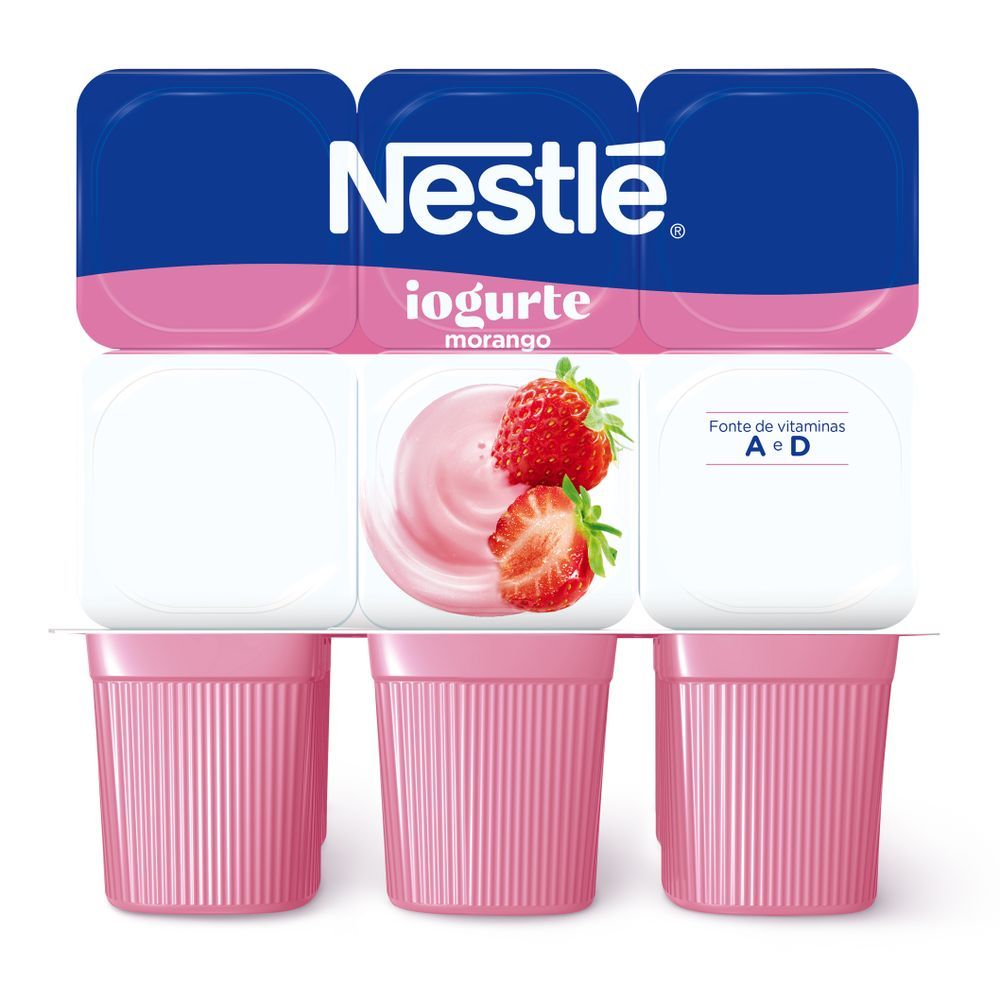 Iogurte de Morango Nestlé Bandeja com 6 Unidades 510g