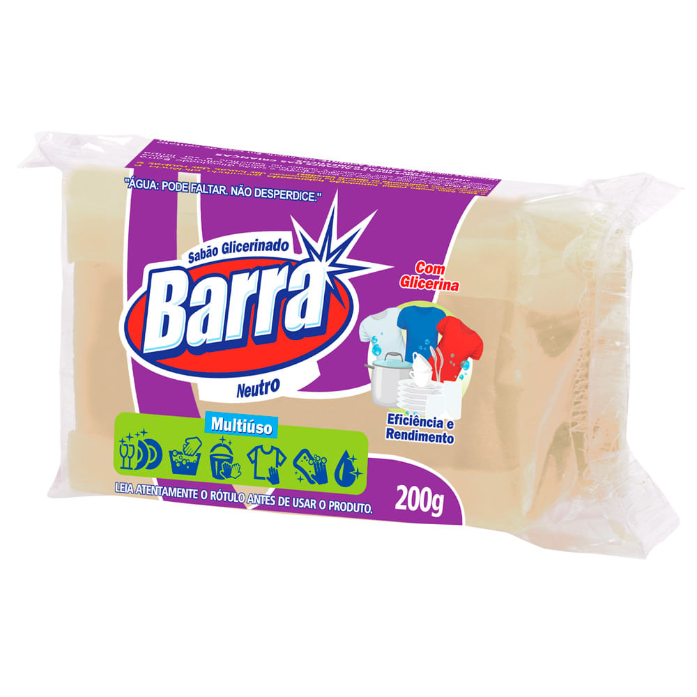 Sabão Barra Glicerinado Neutro 180g