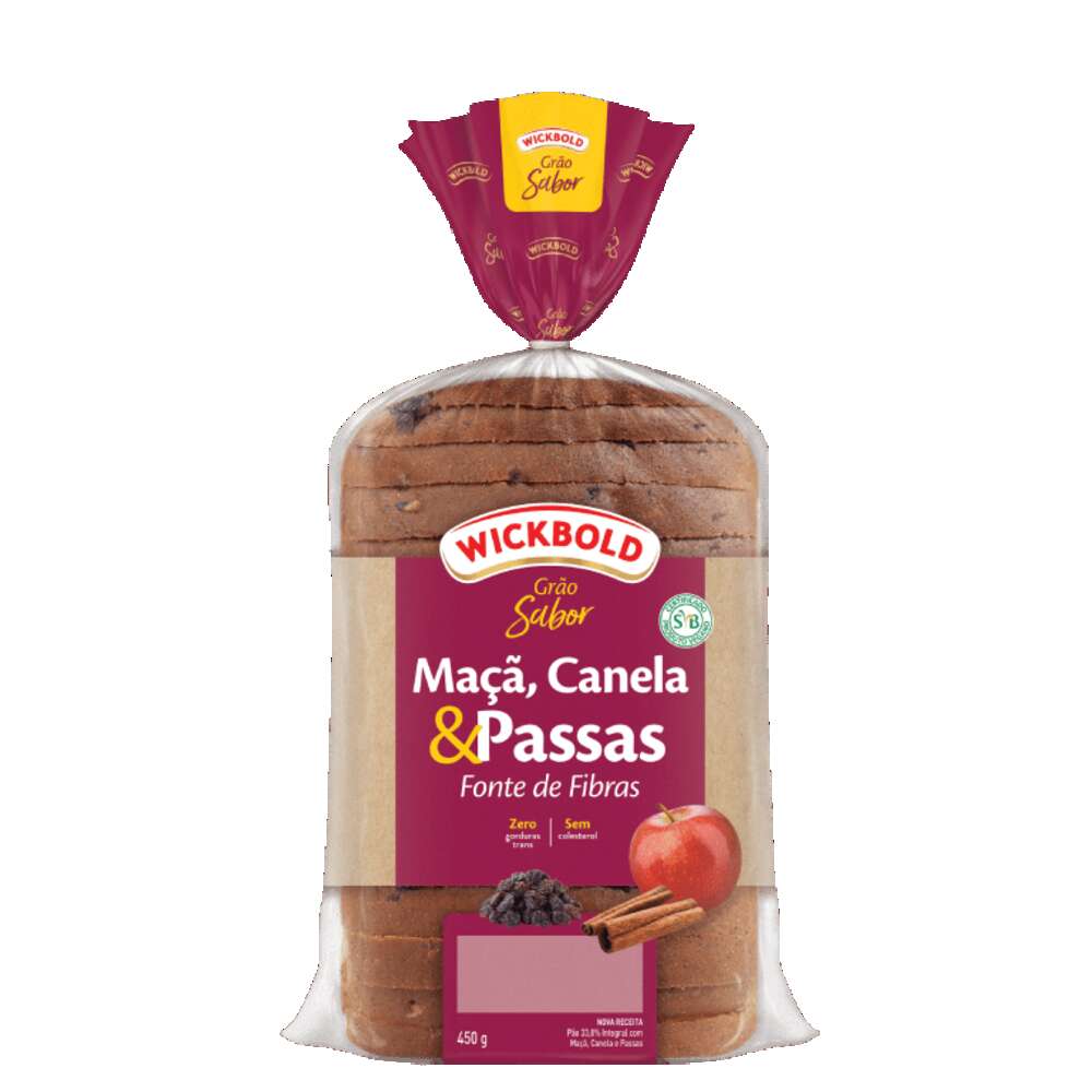Pão De Fôrma Integral Wickbold Maçã, Canela & Passas 450g