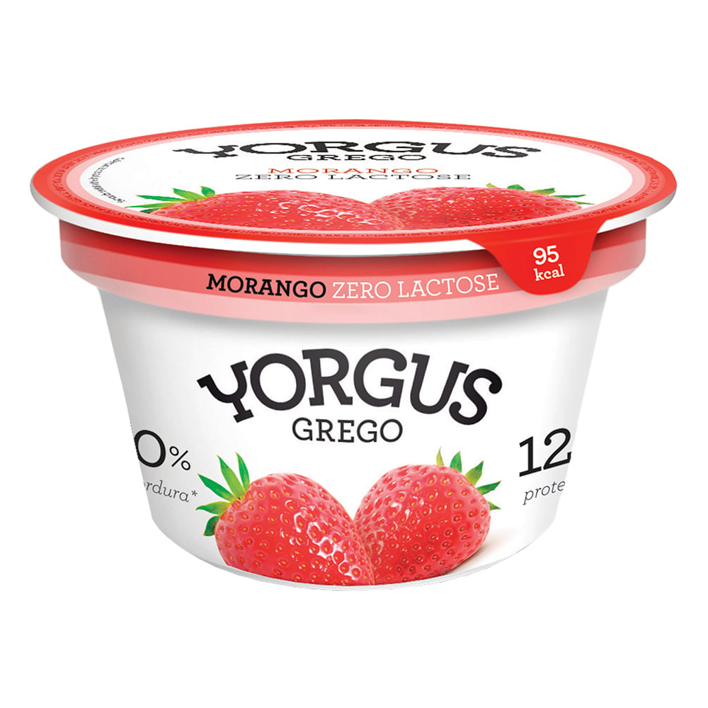 Iogurte Desnatado Yorgus Grego Morango Zero Lactose 130g