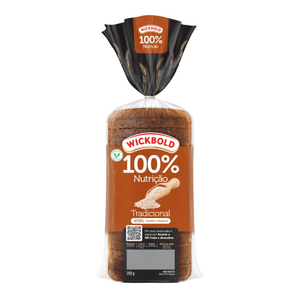 Pão De Fôrma Wickbold 100% Nutrição Grão Sabor Tradicional 350g