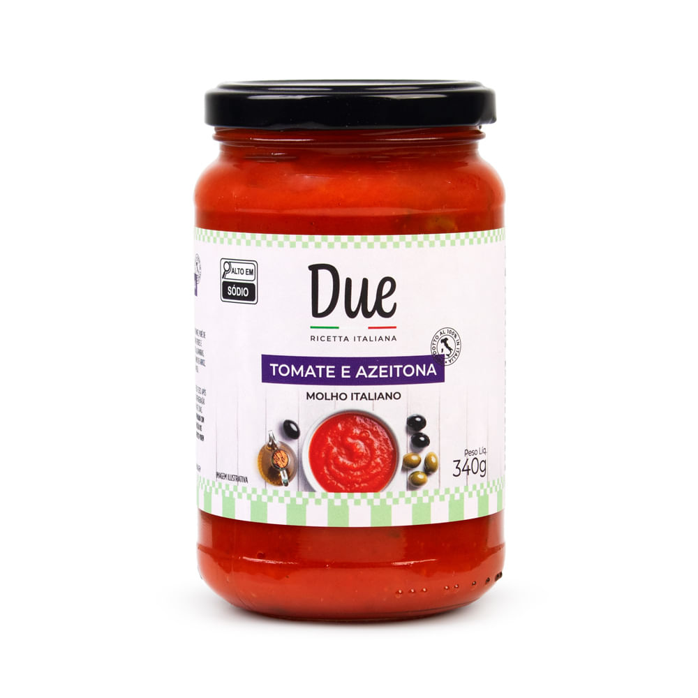 Molho de Tomate Italiano com Azeitona Due 340g