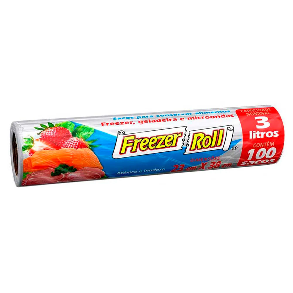 Saco para Freezer Dover Roll 3L com 100 Unidades